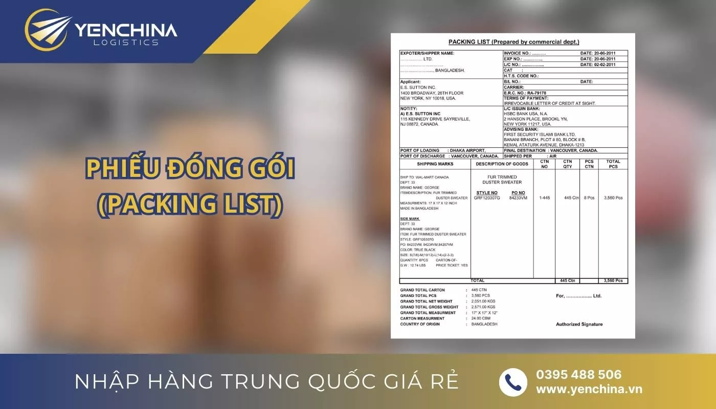 Các giấy tờ và chứng từ cần thiết khi vận chuyển hàng hóa Trung Quốc